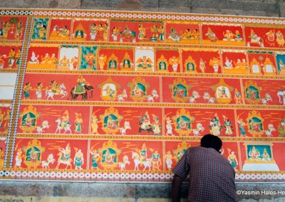 Royal Indian Wall Painting, Meenakshi temple, Madurai, South India-1
